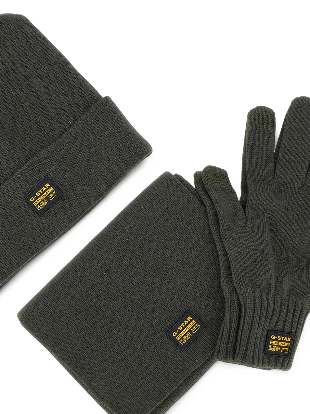G-Star RAW logo-patch knit set (set of three) Groen