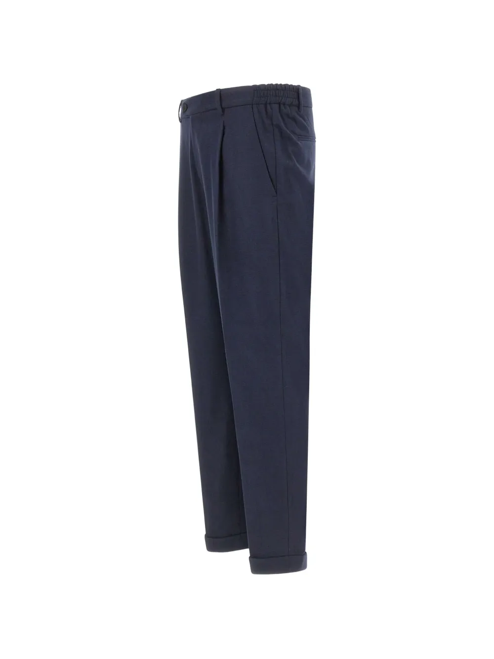 DEVORE Broek met geplooide voorkant en geborstelde afwerking Blauw