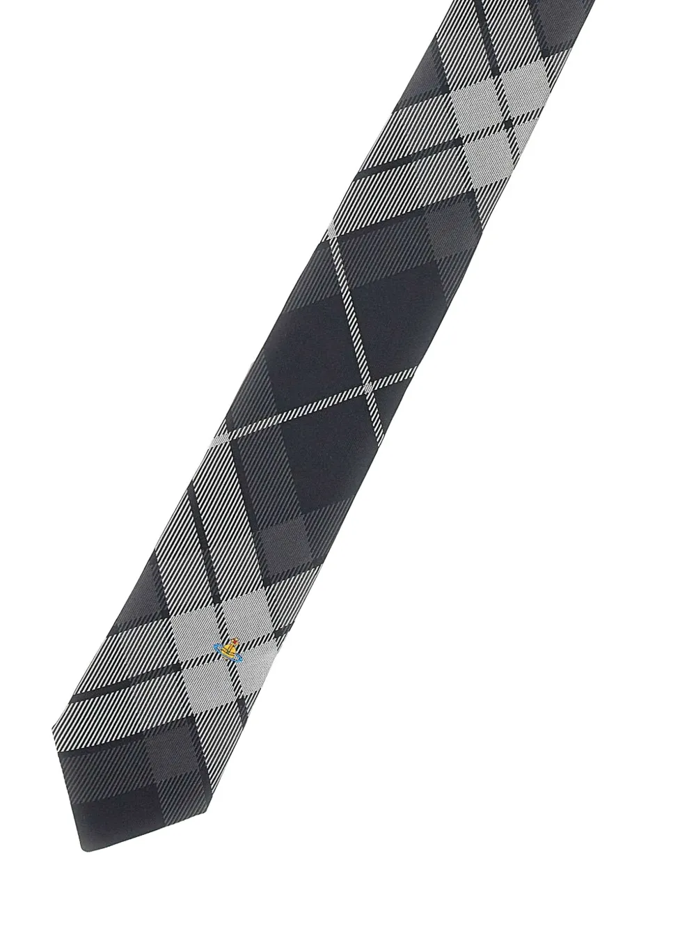 Vivienne Westwood tartan-pattern Orb tie Zwart