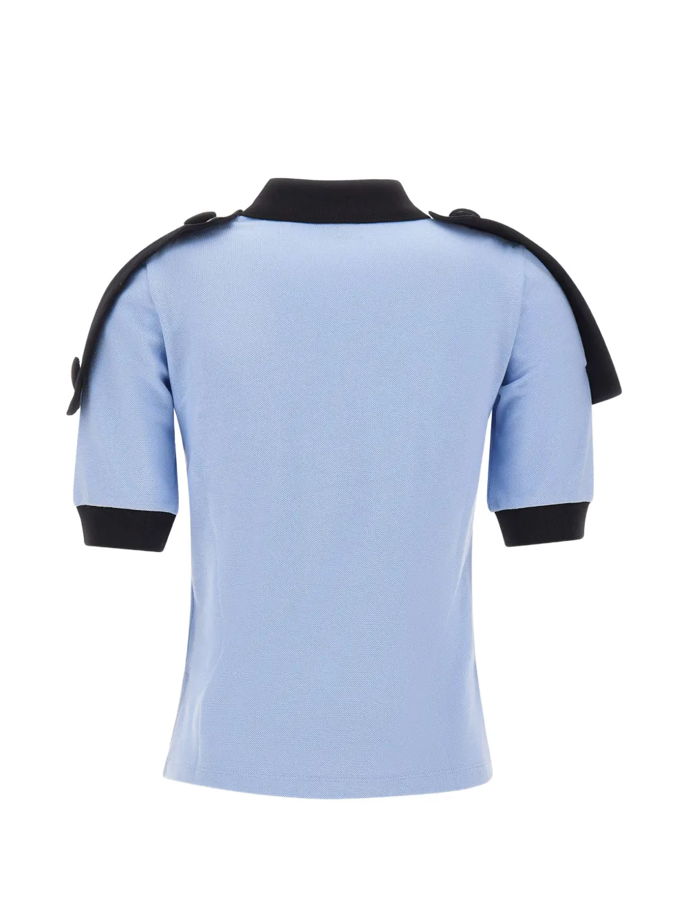 Vaquera crest-print epaulette polo shirt Blauw