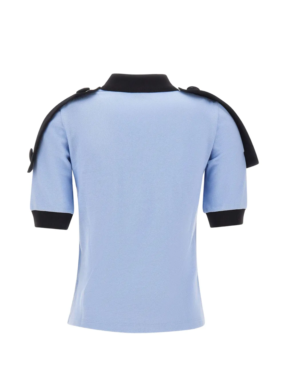 Vaquera crest-print epaulette polo shirt Blauw