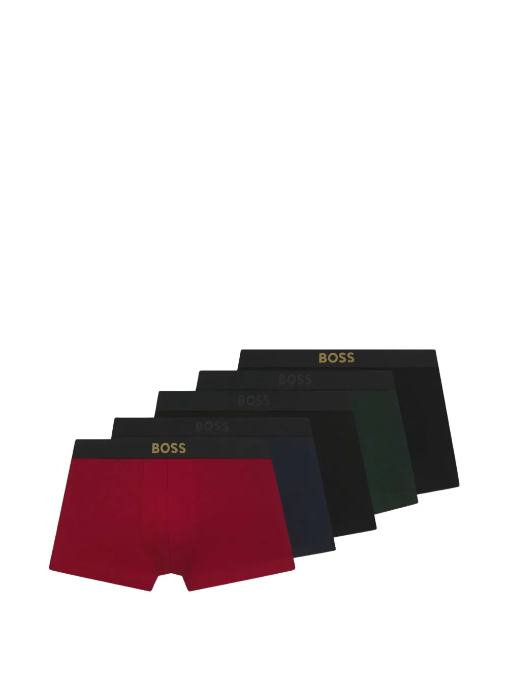BOSS five-pack of logo trunks in stretch cotton - Rot