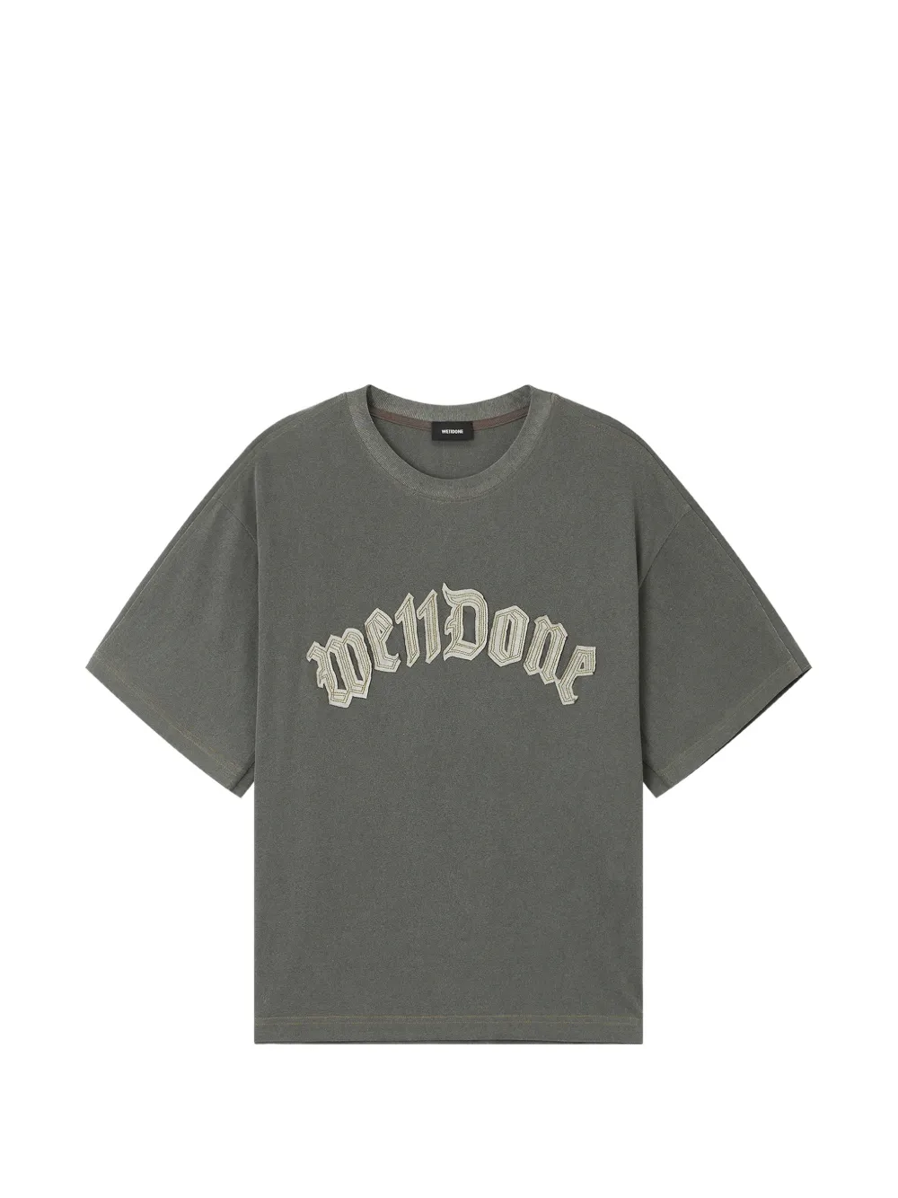 We11done logo-appliqué patch-detail T-shirt Grijs