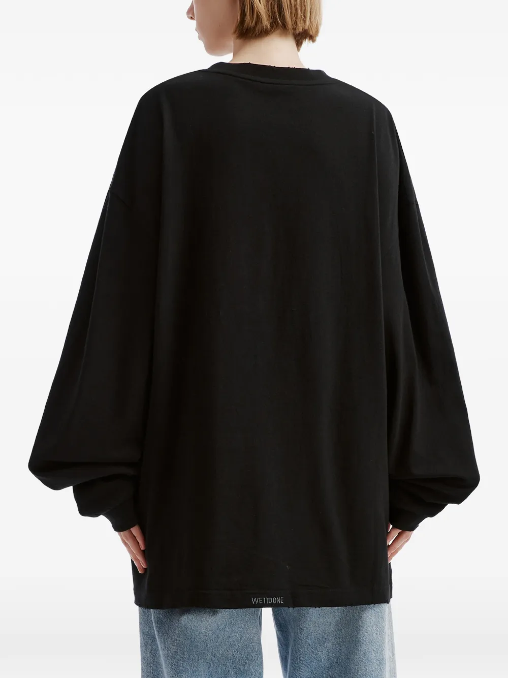 We11done logo-print long-sleeve T-shirt Zwart