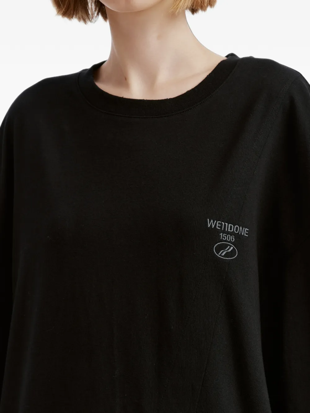 We11done logo-print long-sleeve T-shirt Zwart