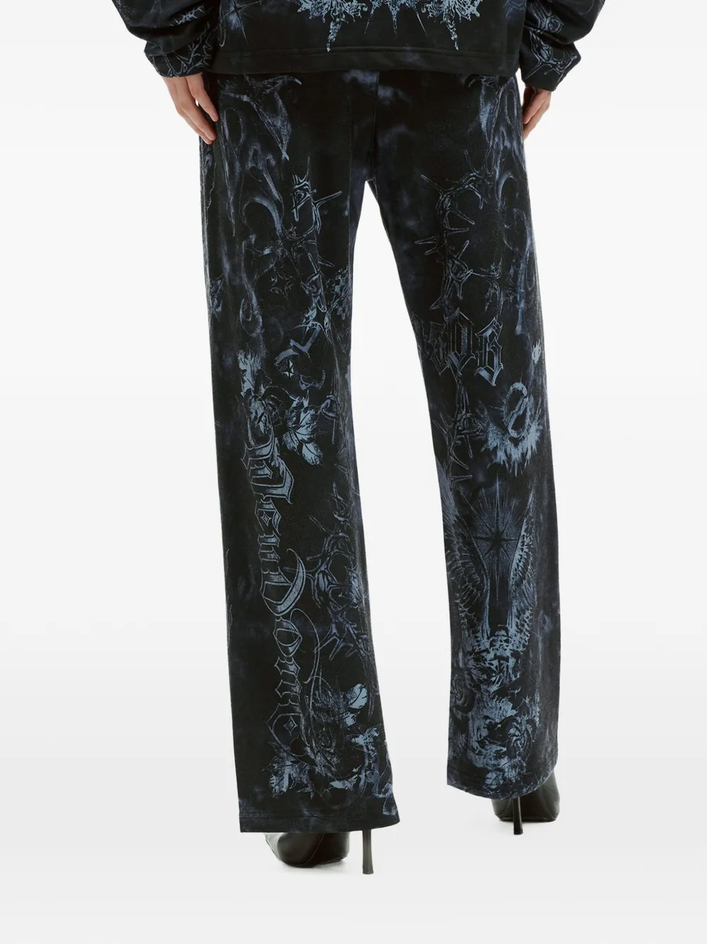 We11done graphic-print track pants Zwart