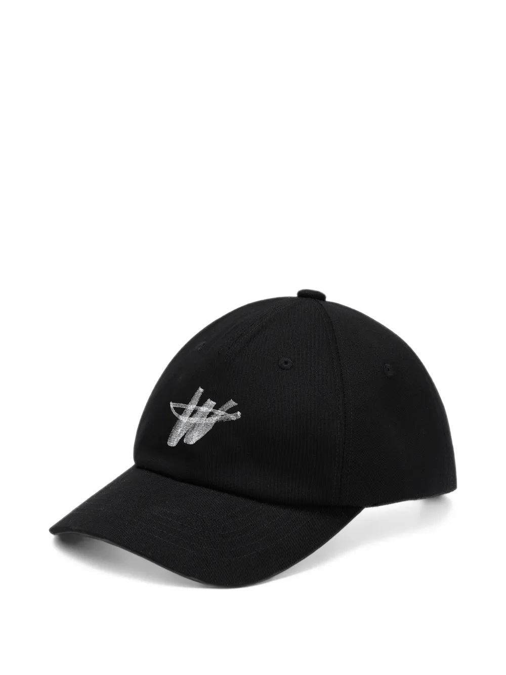 We11done logo-print baseball cap Zwart