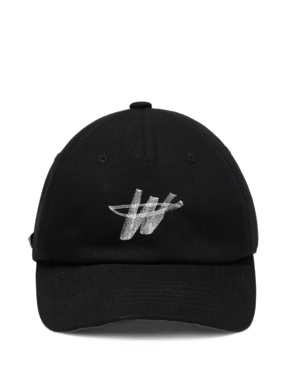 We11done logo-print baseball cap Zwart