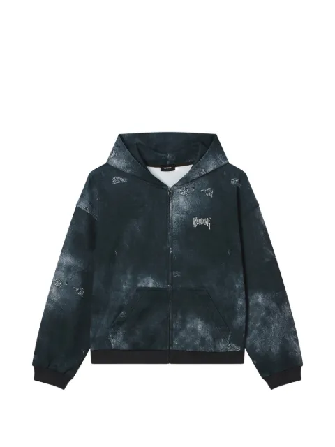 We11done graphic-print zip-up hoodie
