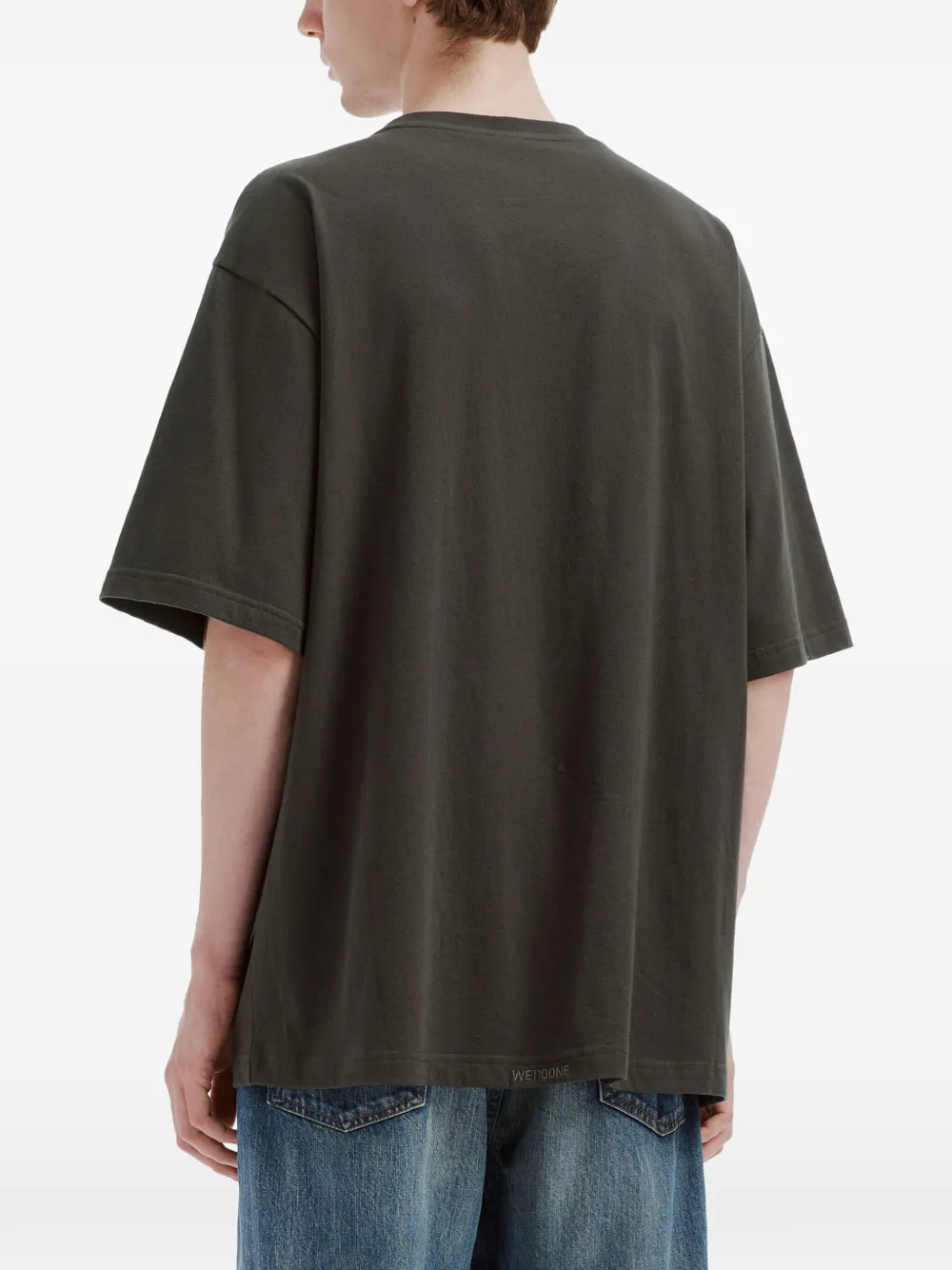 We11done logo-print cotton T-shirt Grijs