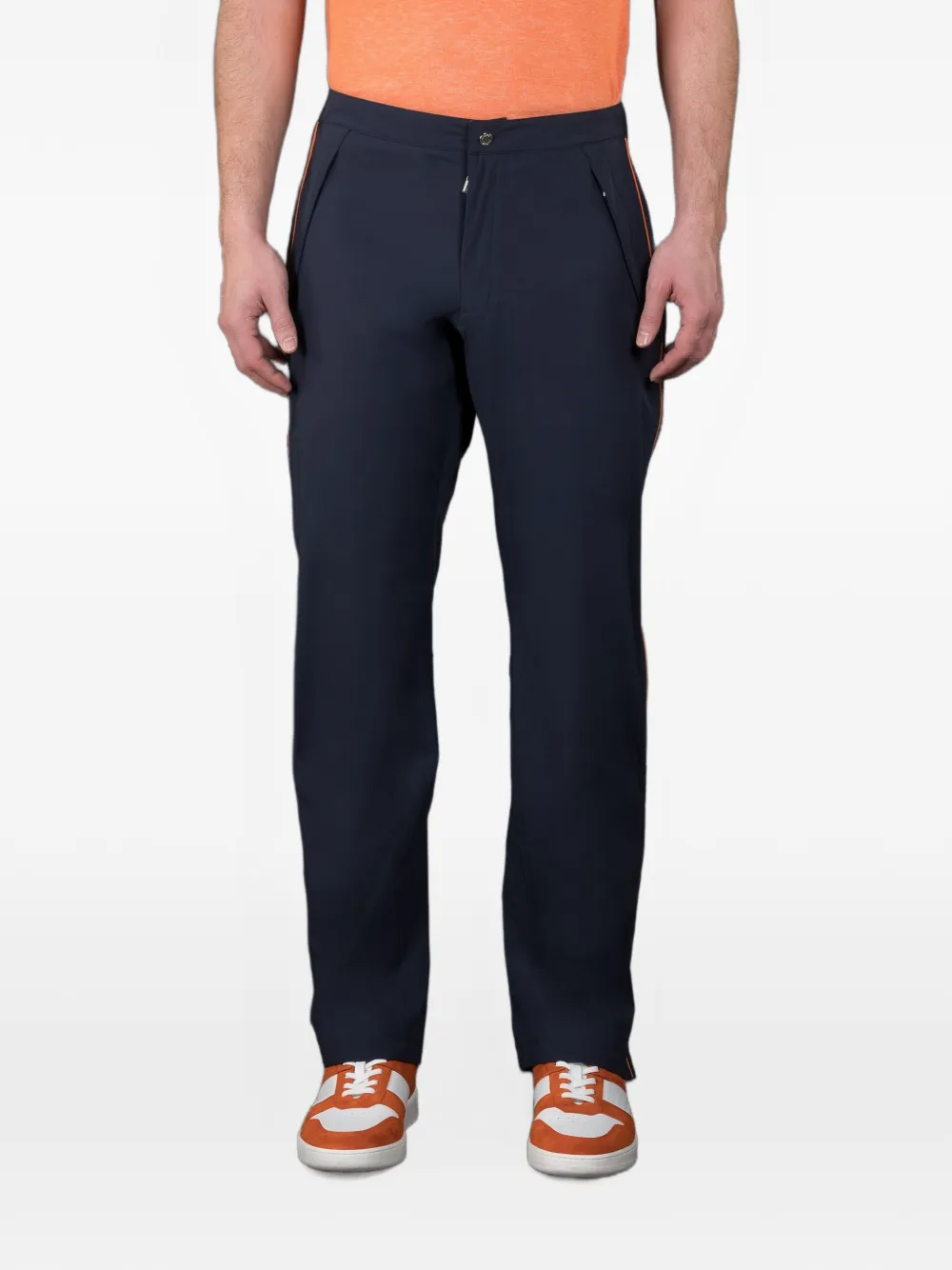 Moorer side-stripe tailored trousers Blauw