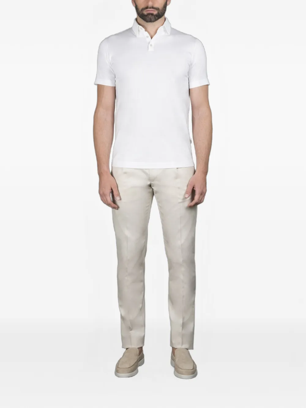 Moorer short-sleeve polo shirt Wit