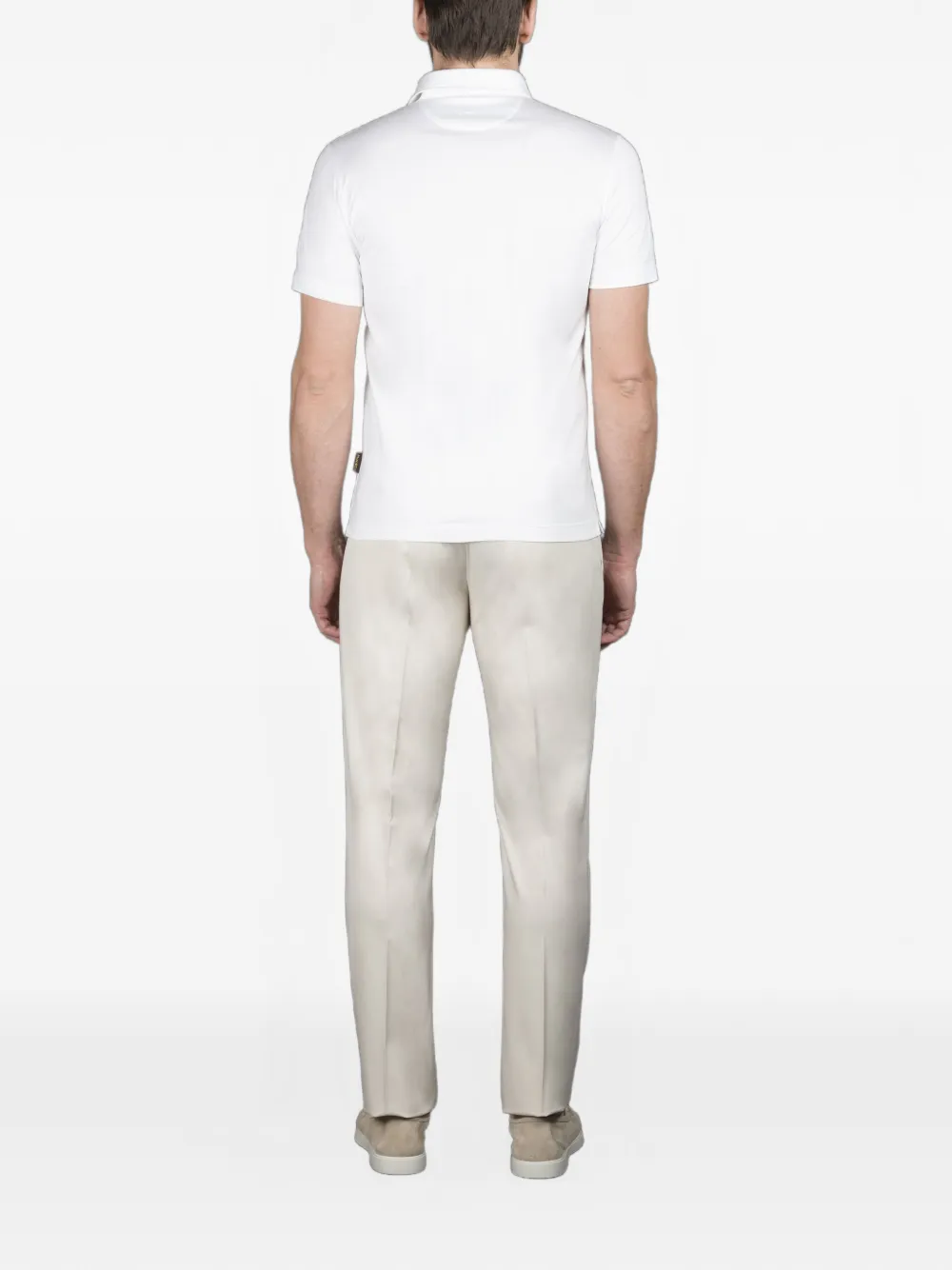 Moorer short-sleeve polo shirt Wit