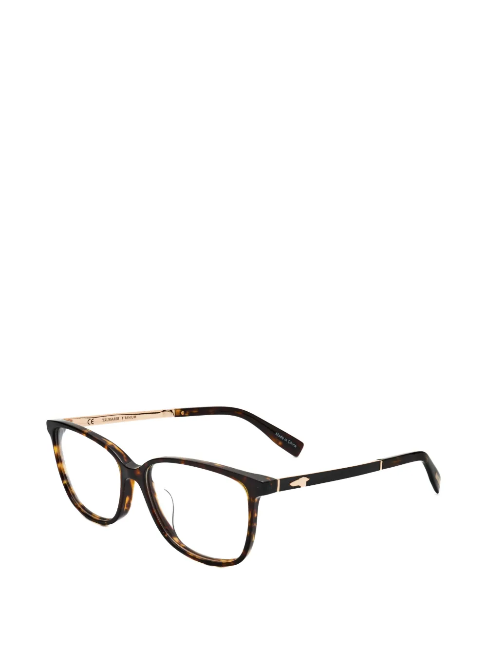 Trussardi tortoiseshell-effect cat-eye glasses Bruin