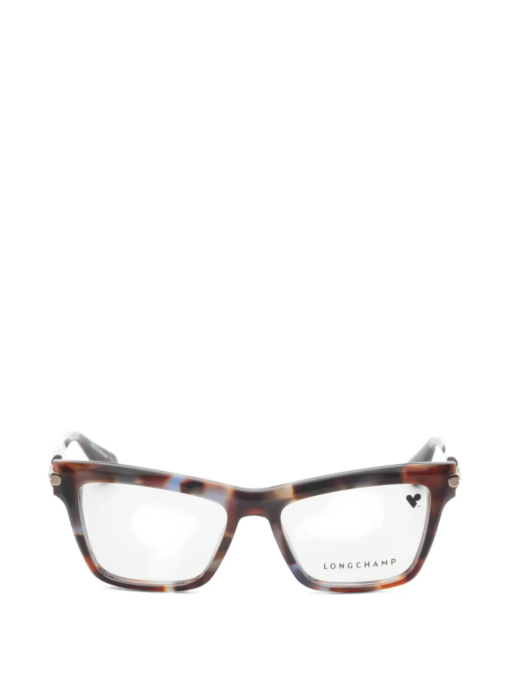 Longchamp tortoiseshell-effect rectangle-frame glasses | Brown | Image 1