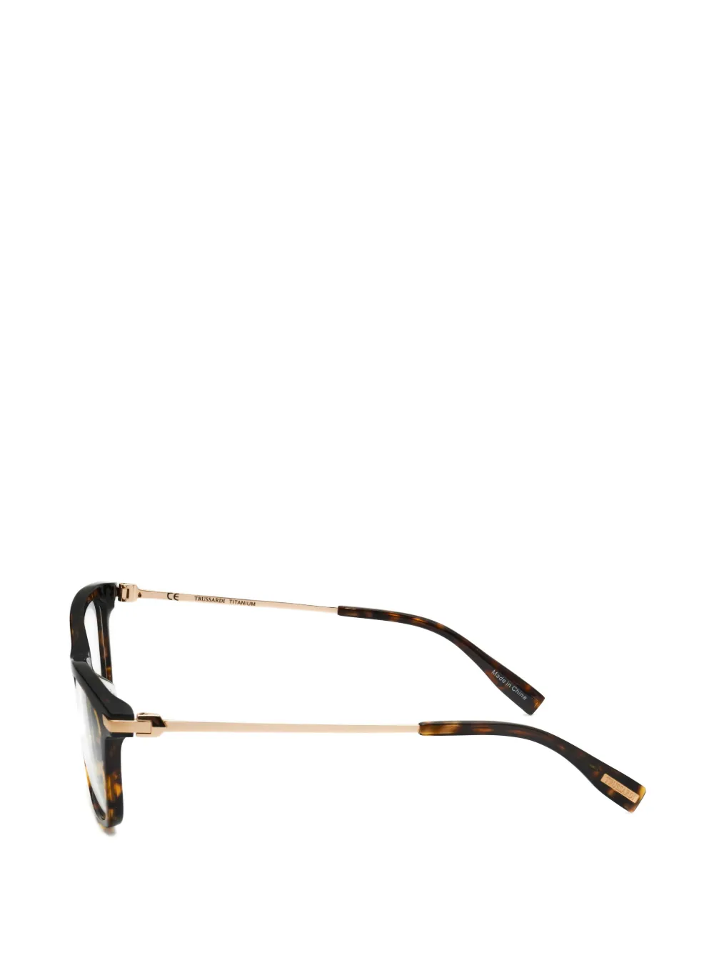 Trussardi tortoiseshell-effect rectangle-frame glasses Bruin