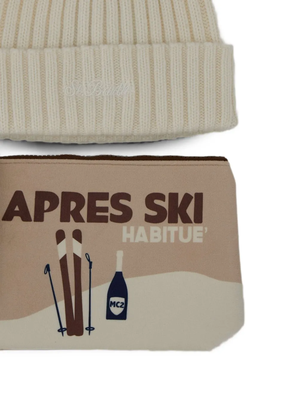 MC2 Saint Barth Aline pochette and beanie hat set Wit