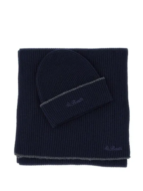 MC2 Saint Barth ribbed-knit merino scarf and beanie hat set