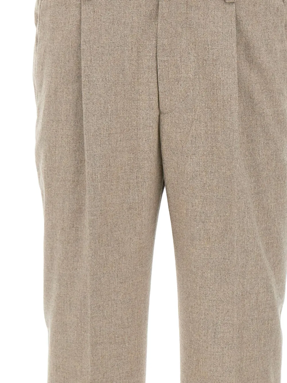 DEVORE Geborstelde plooibroek Beige