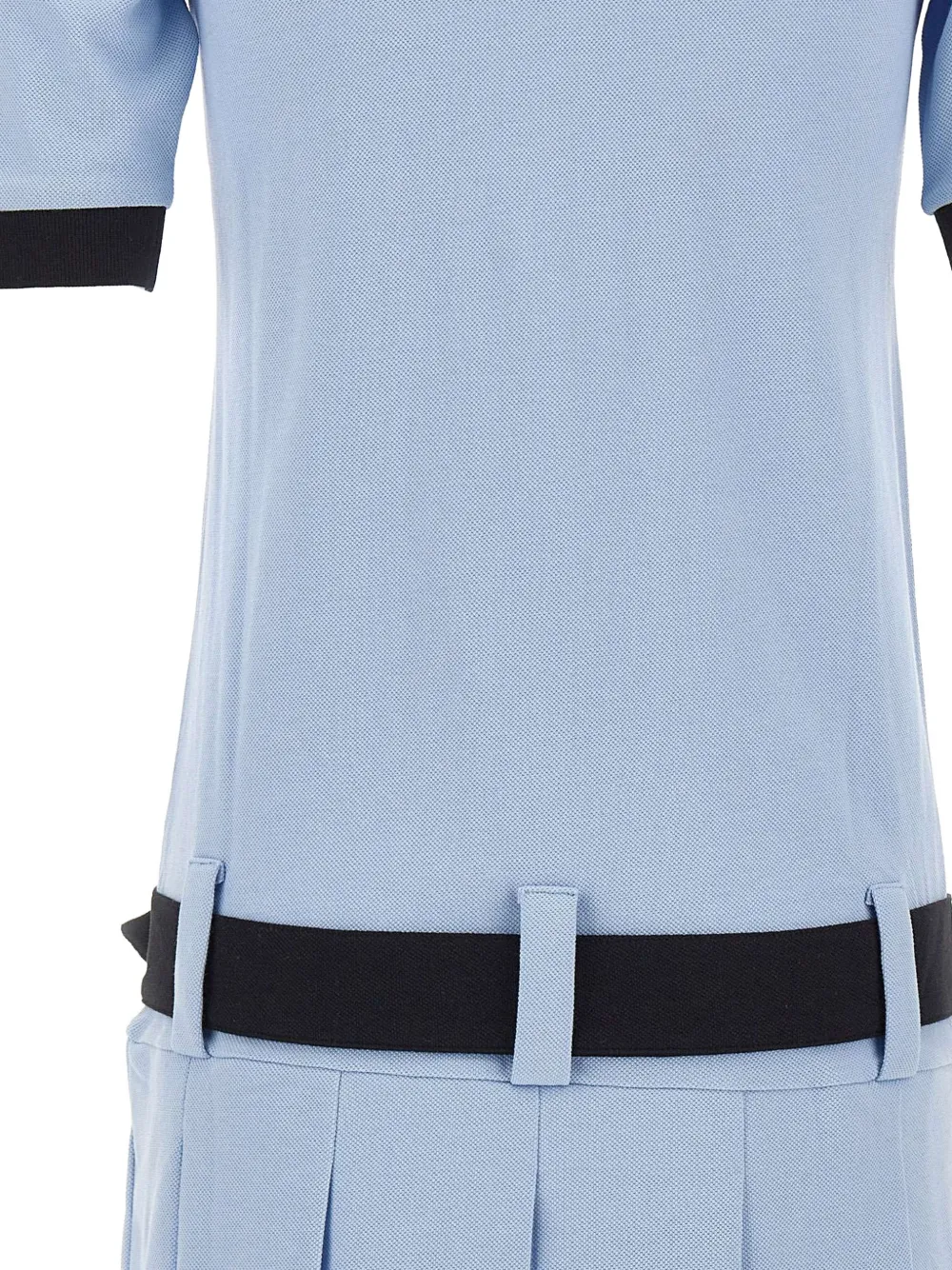 Vaquera Crest pleated belted mini dress Blauw