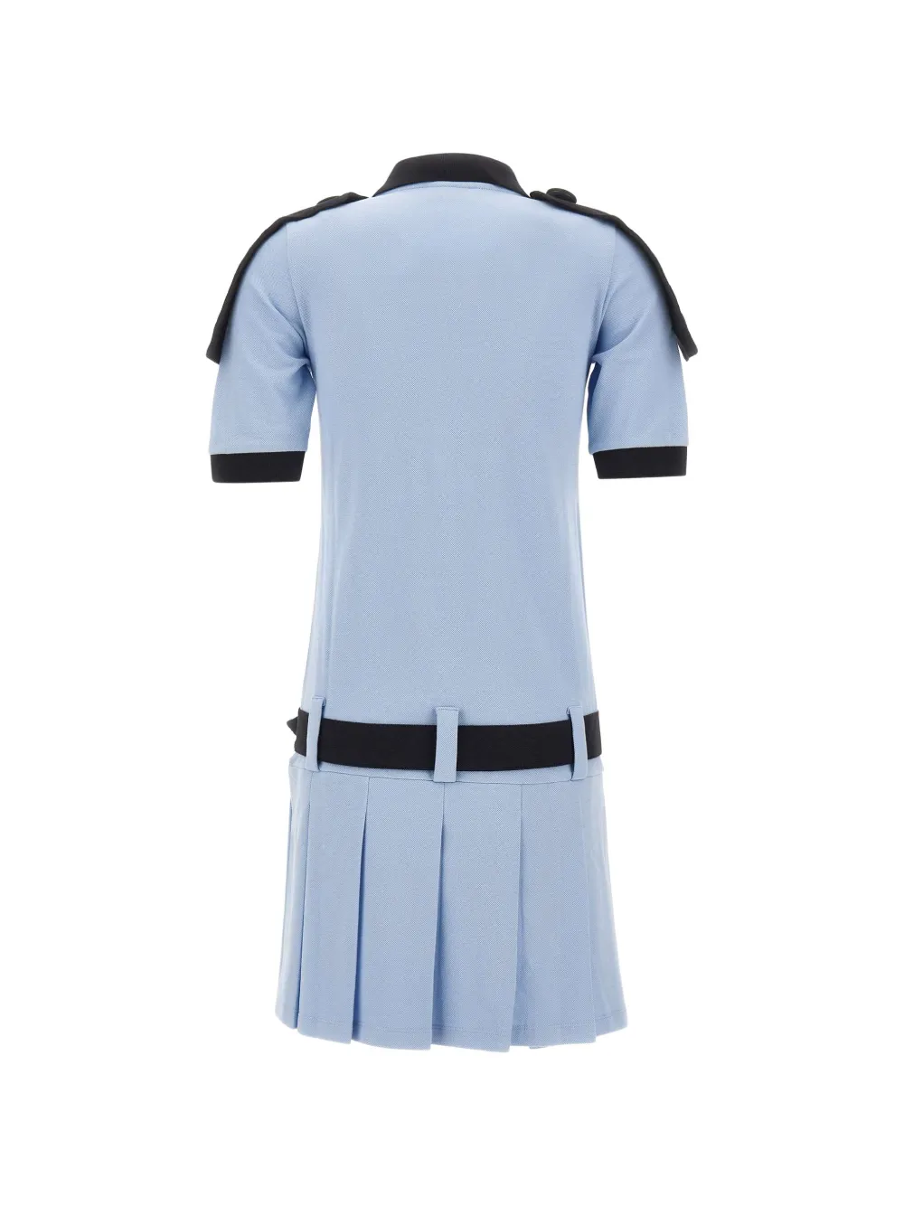 Vaquera Crest pleated belted mini dress Blauw