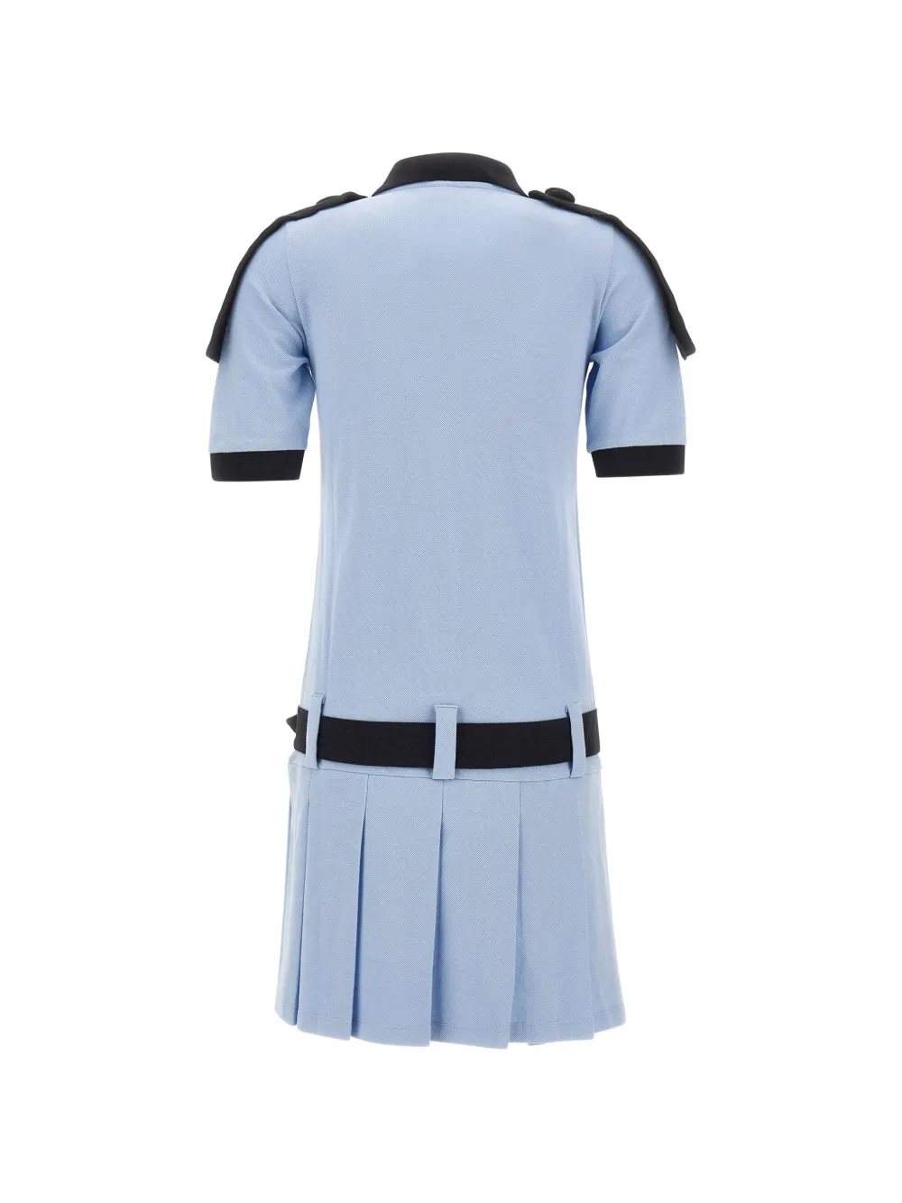 Vaquera Crest pleated belted mini dress Blauw