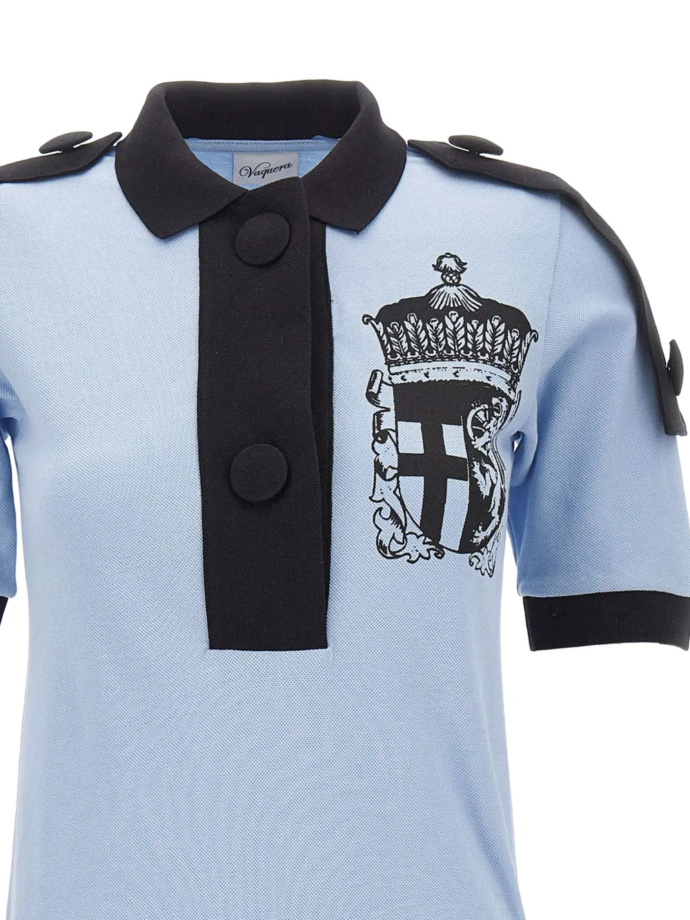 Vaquera Crest pleated belted mini dress Blauw