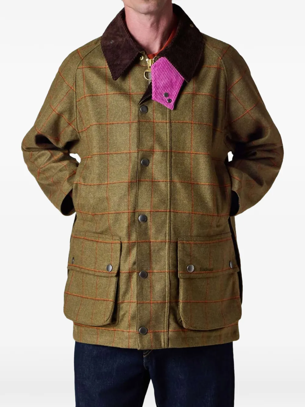 Paul Smith x Barbour Beaufort checked jacket Groen