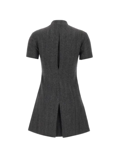 Coperni herringbone-pattern asymmetrical-closure mini dress