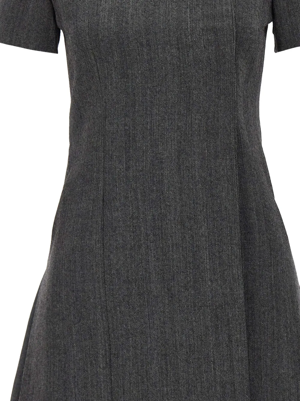 Coperni herringbone-pattern asymmetrical-closure mini dress Grijs