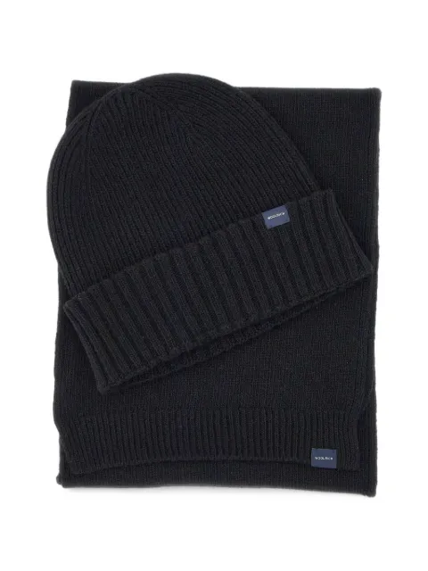 Woolrich ribbed-knit scarf and beanie hat (set of two)