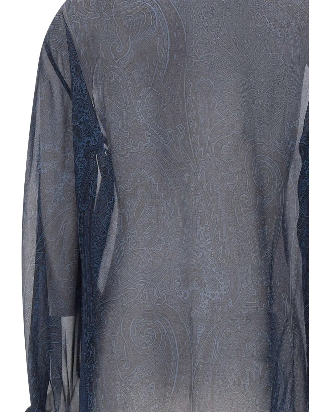 ETRO paisley-print ruffled shirt Blauw