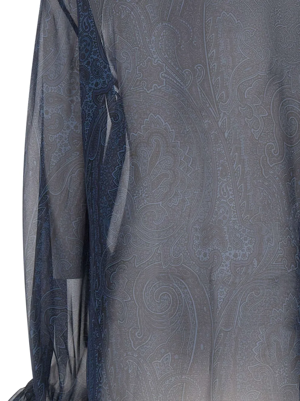 ETRO paisley-print ruffled shirt Blauw