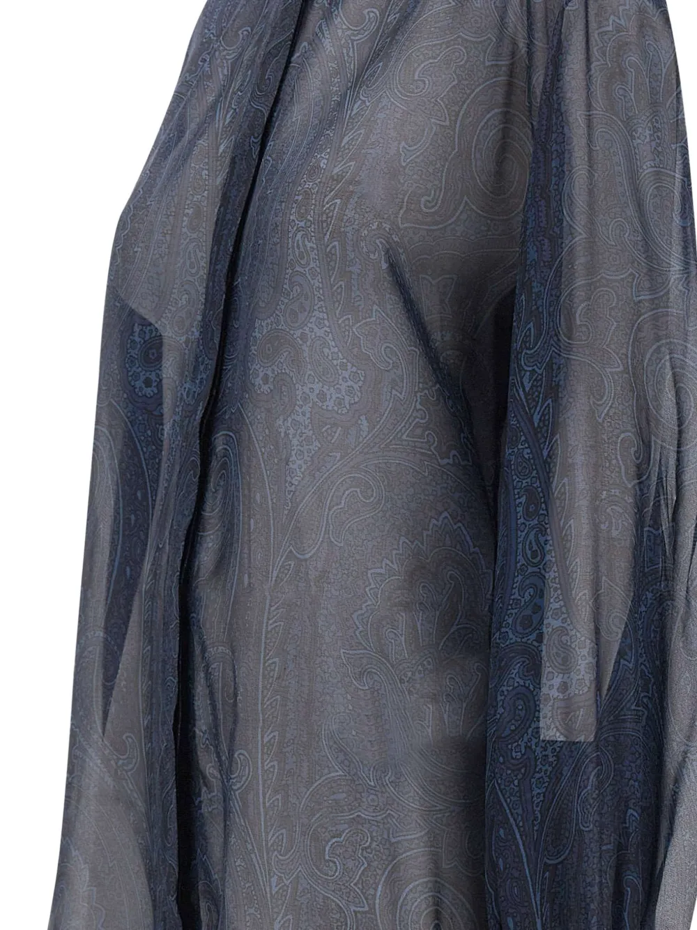 ETRO paisley-print ruffled shirt Blauw