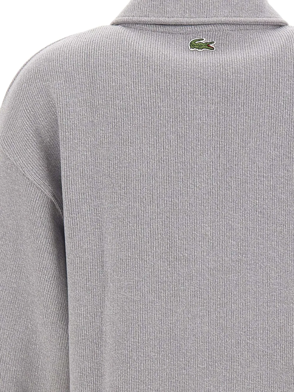 Lacoste oversized ribbed polo collar sweatshirt Grijs