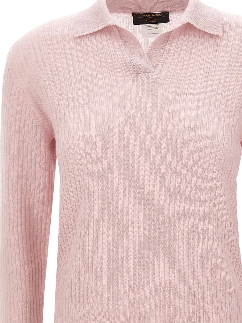 Gran Sasso ribbed-knit long-sleeve sweater Roze