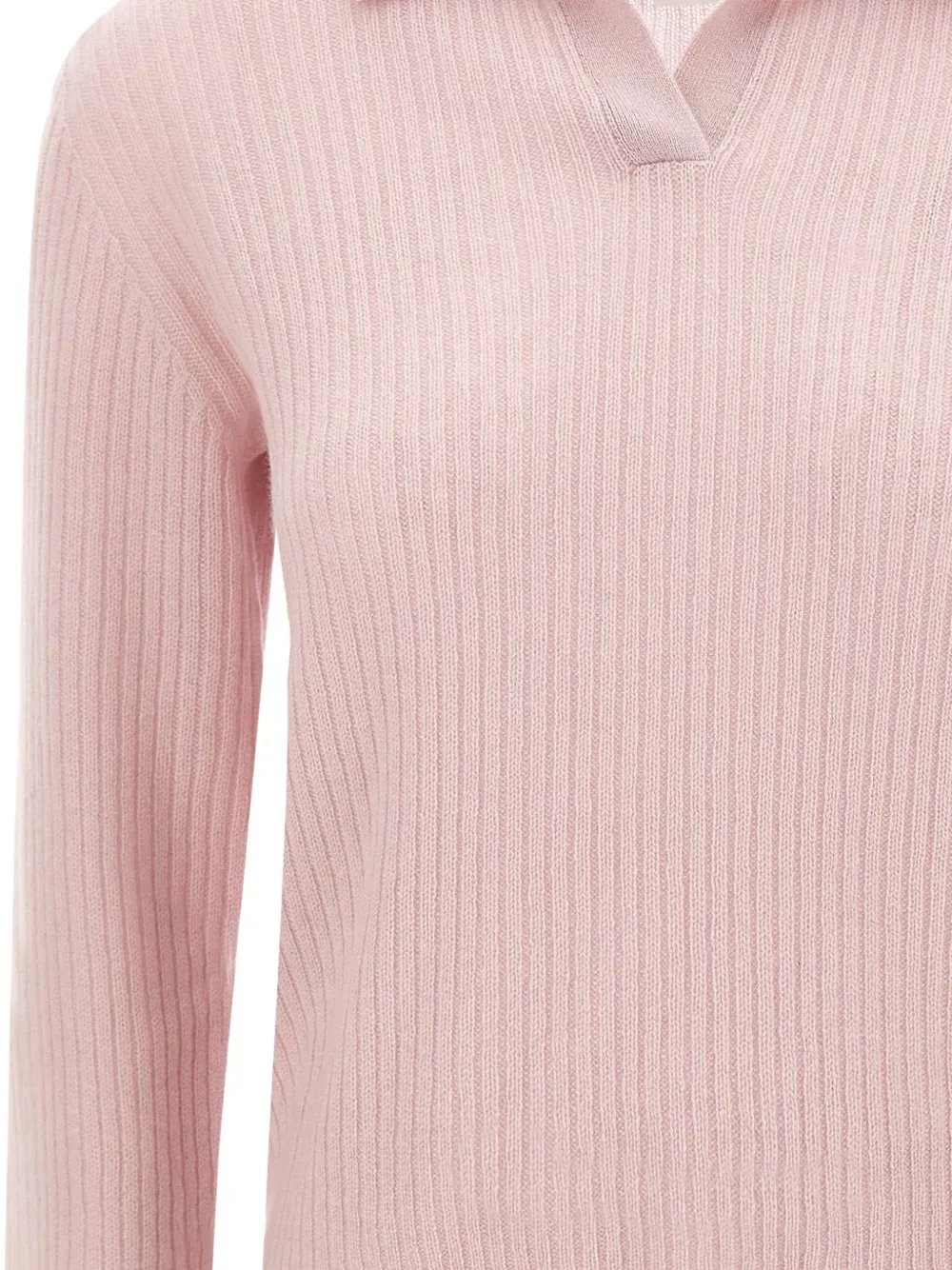 Gran Sasso ribbed-knit long-sleeve sweater Roze