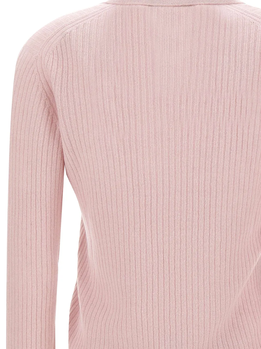 Gran Sasso ribbed-knit long-sleeve sweater Roze