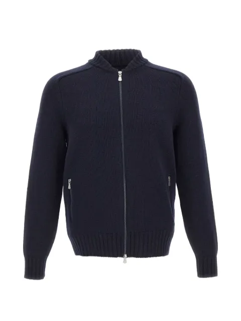 Gran Sasso Super Geelong zip-up ribbed cardigan