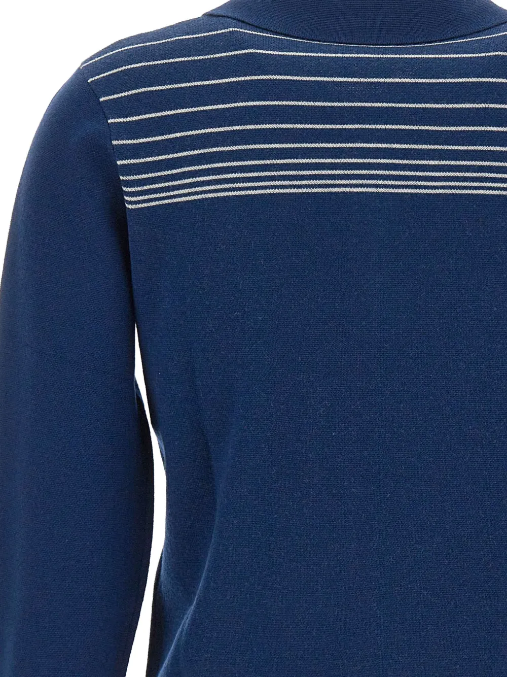 Casablanca Pyramid Jacquard zip-neck polo shirt Blauw
