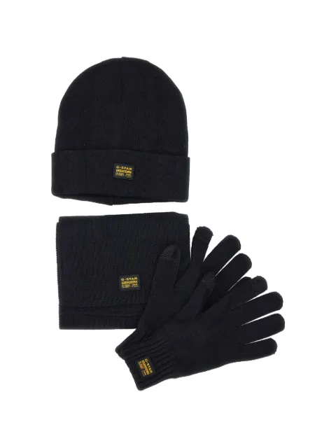 G-Star RAW logo-patch knit accessories set (set of three)