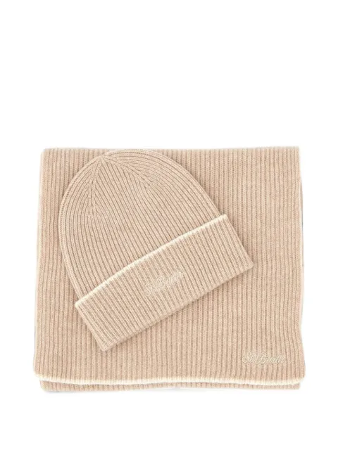 MC2 Saint Barth ribbed-knit scarf and beanie hat set