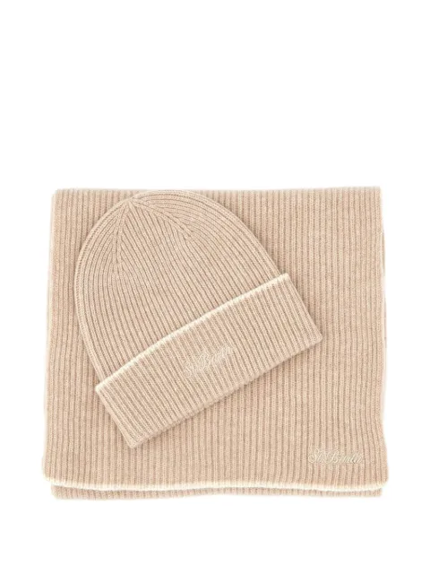 MC2 Saint Barth ribbed-knit scarf and beanie hat set