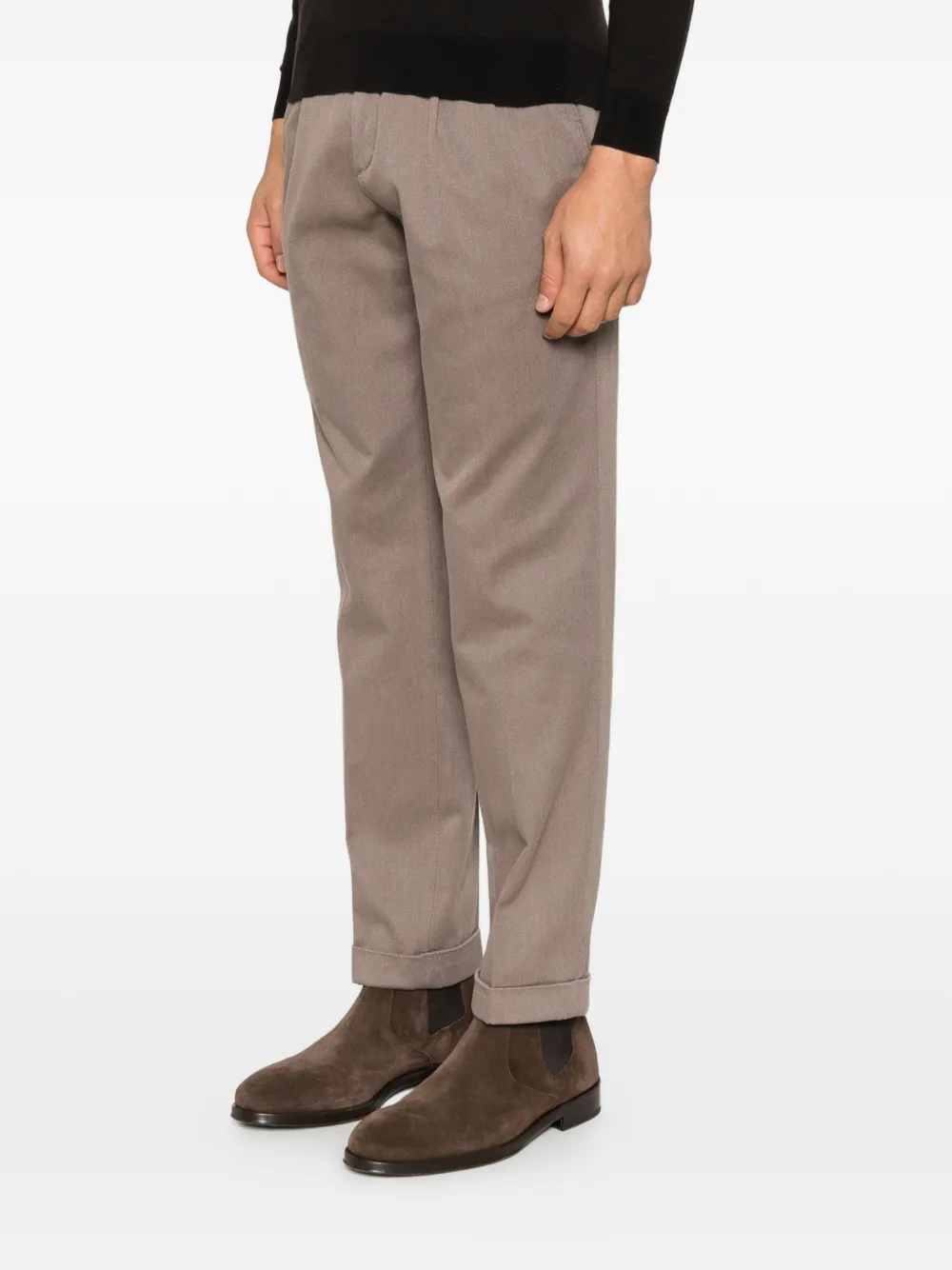 DEVORE Geplooide broek met omgeslagen pijpen Beige