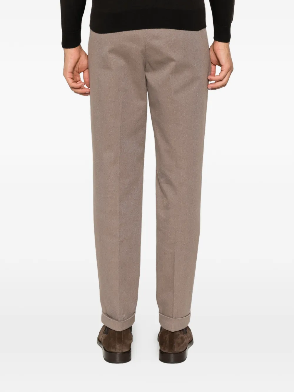 DEVORE Geplooide broek met omgeslagen pijpen Beige