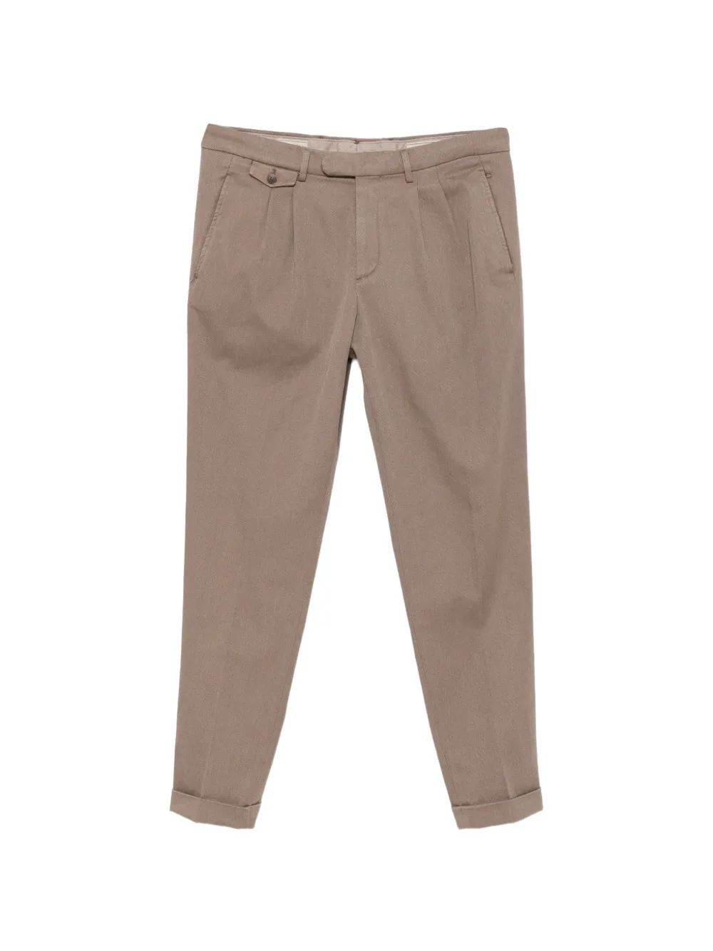 DEVORE Geplooide broek met omgeslagen pijpen Beige