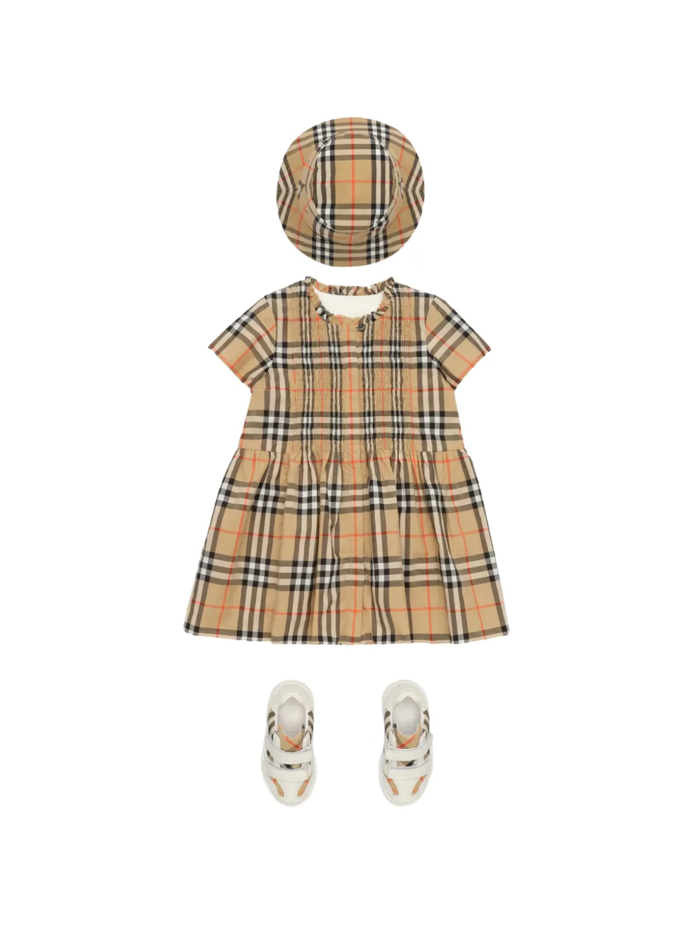Burberry Kids check cotton dress Beige