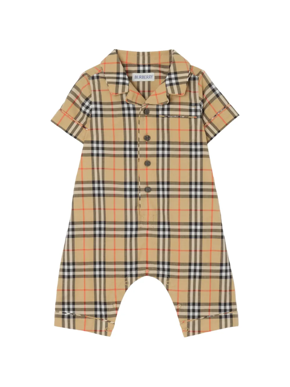 Burberry Kids check-pattern romper - Neutrals
