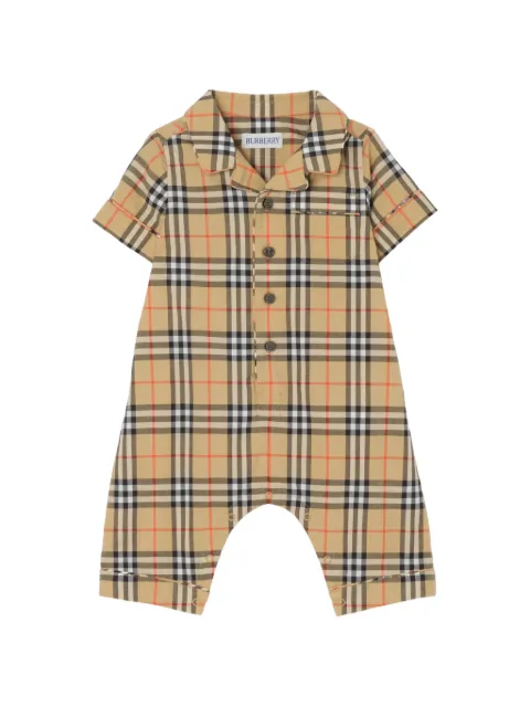 Burberry Kids check-pattern romper