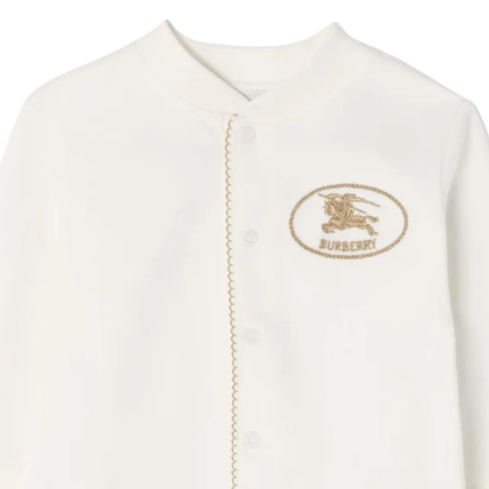 Burberry Kids Knight Stamp jumpsuit Wit